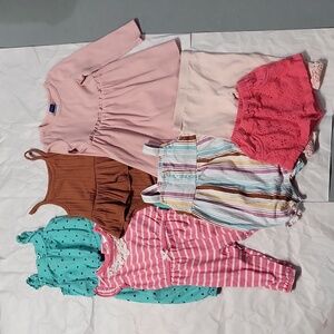 Baby girl 6M clothing lot romper dress Old Navy NWOT newborn leggings 7 pc set